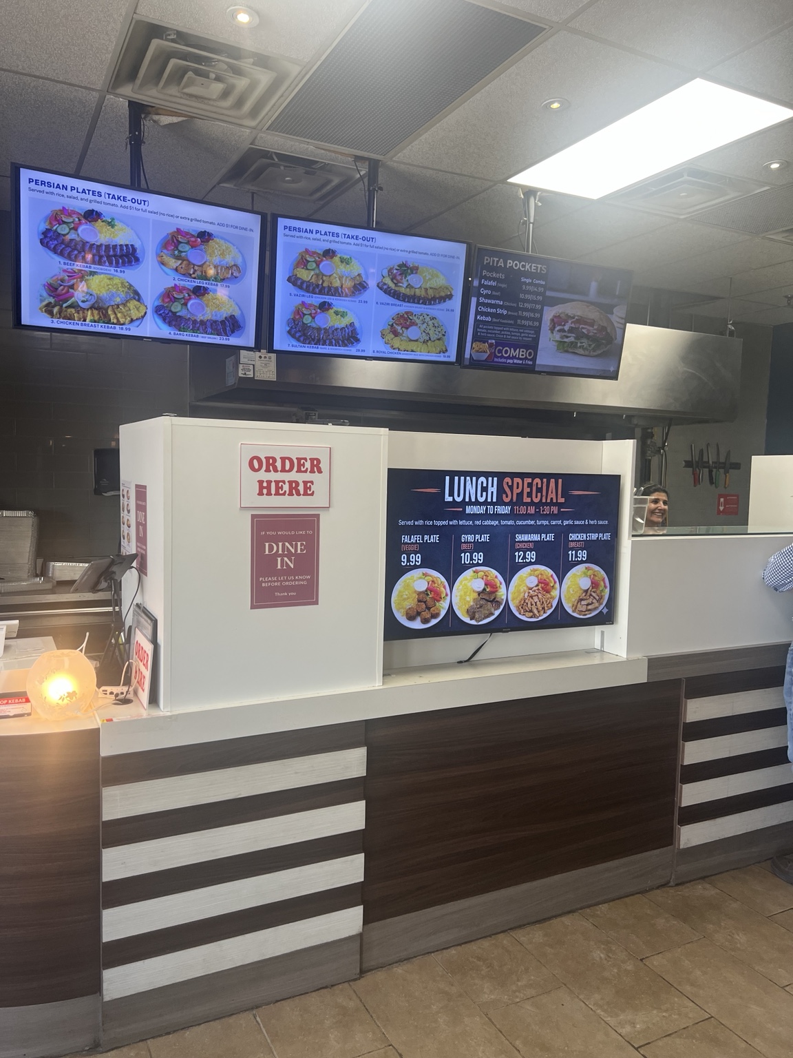 TOP KEBAB open kitchen and service counter