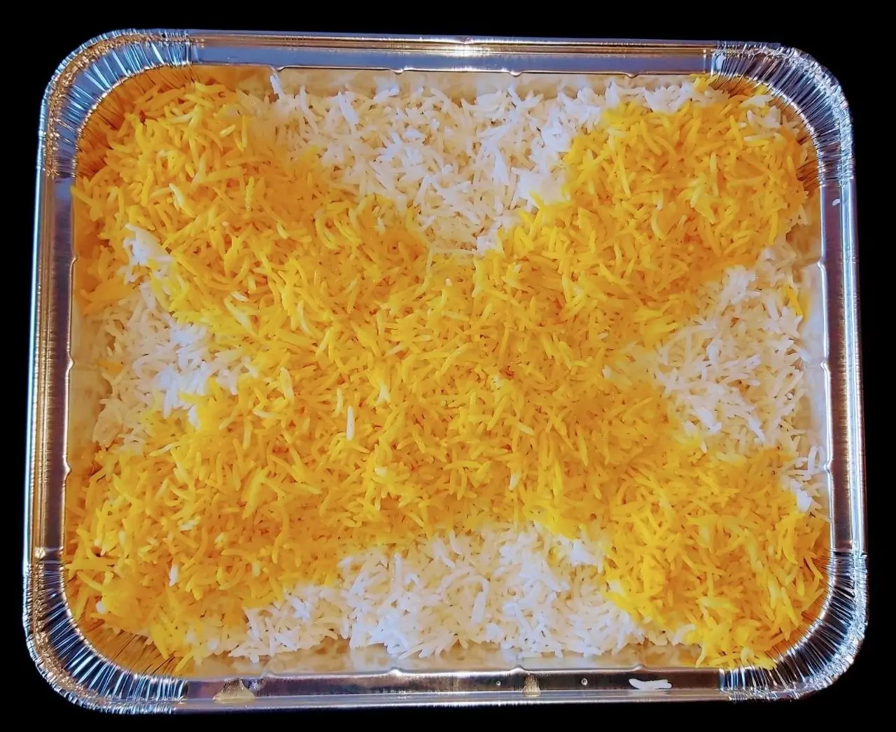 Catering tray of basmati rice